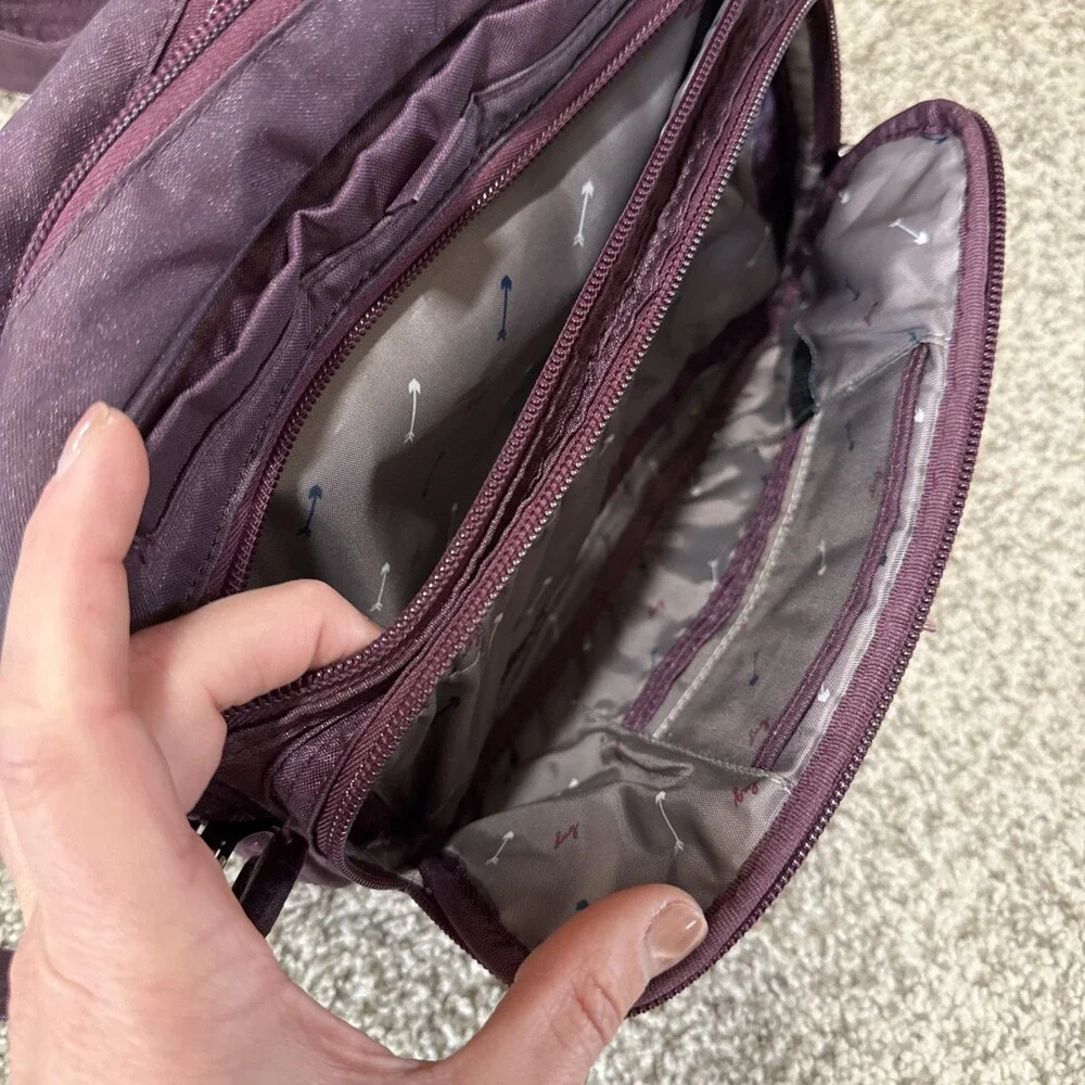 Lug Carousel XL Crossbody Bag Wine Burgundy Eggplant Purple Quilted RFID